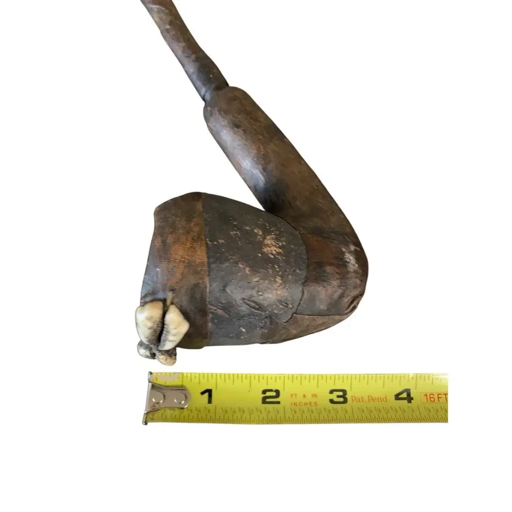 Hand Carved Wood Tobacco Pipe Vintage Long 16 inch Rustic Folk Art‎ Display